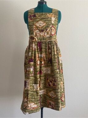 Vintage farmhouse bib apron dress vinyard theme